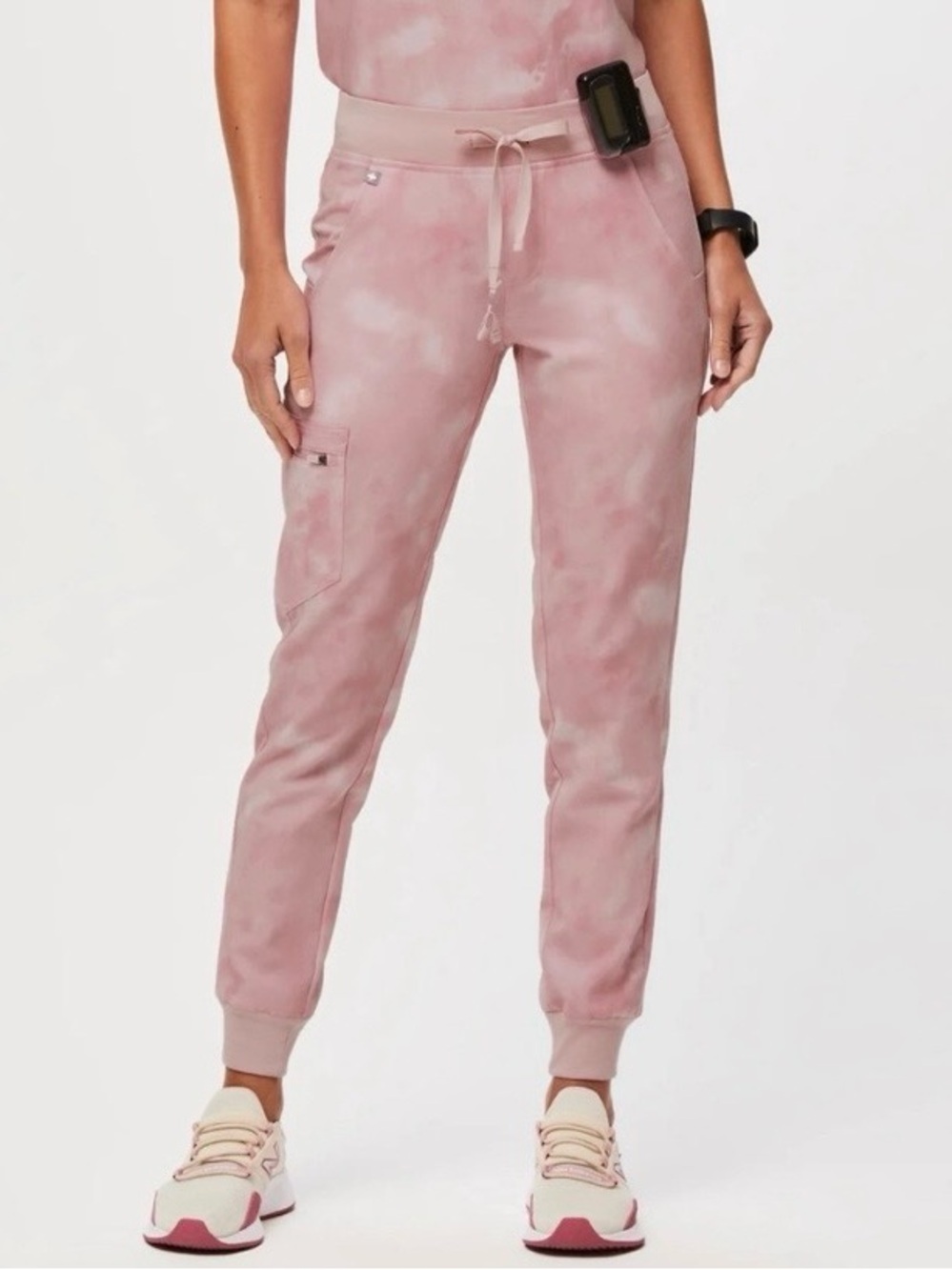 Figs Limited Edition Zamora Jogger Scrub Pants in Marbled Rose